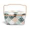 Green Patchwork Dritz Large Oval Sewing Basket